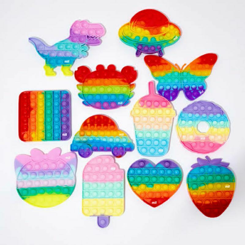 Pop it Jumbo Murah Rainbow Pop it Fidget Toy Push