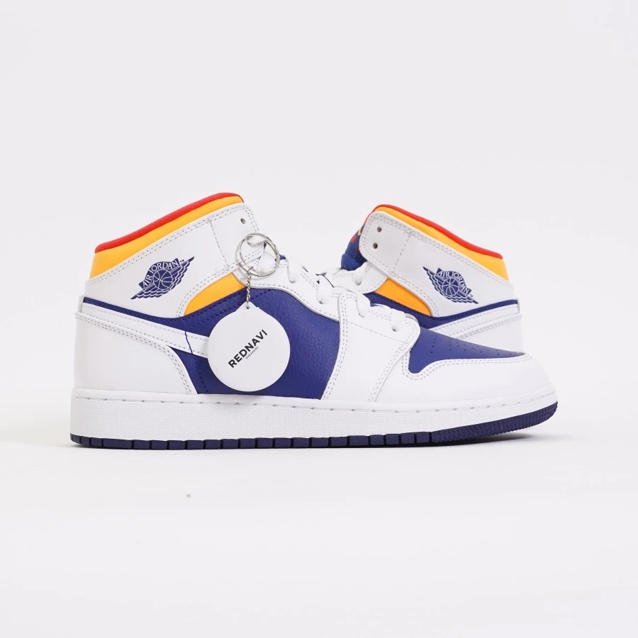 Nike Air Jordan 1 Mid Royal Blue Laser Orange GS Original