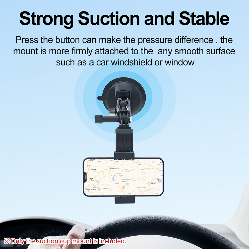 TELESIN Suction Cup Car Holder Kamera Aksi for GoPro 10/9 - TE-SUC-010 - Black