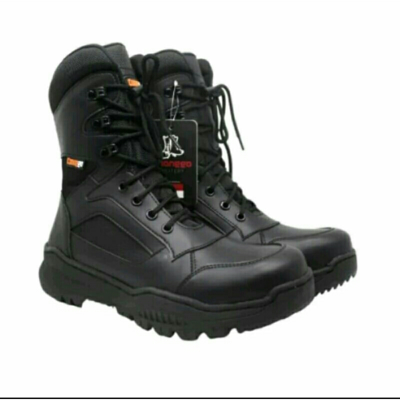 CAANGGO - C53R PDL BLACK LEATHER SAFETY BOOTS SEPATU PDL SEPATU CAANGGO MILITERY