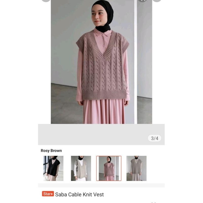 saba modest cable knit vest preloved very good condition like new 