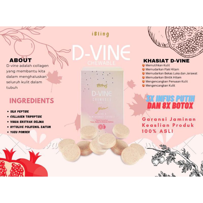 PROMO DVINE D - VINE COLLAGEN CANDY isi 20 butir - Original Halal BPOM