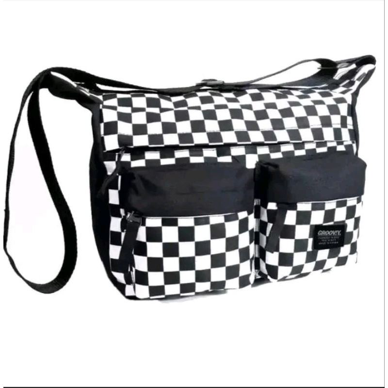 Tas Catur Selempang dua Pocket Tas Selempang saku dua