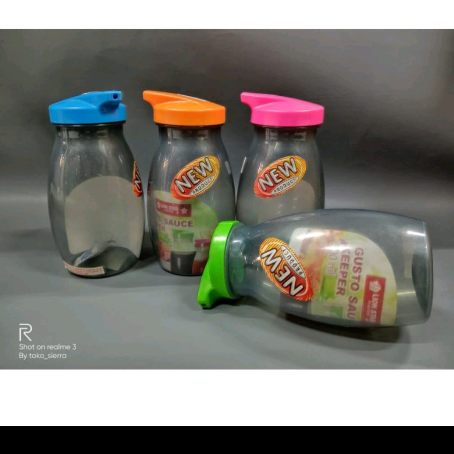 

botol saos / kecap 300mil /Gusto sauce keeper mrek lionstar TS -60 ct