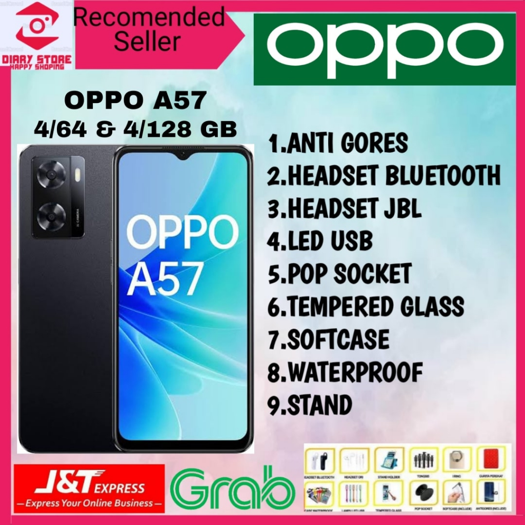 OPPO A57 RAM 4/64GB + 4/128GB GARANSI RESMI OPPO INDONESIA