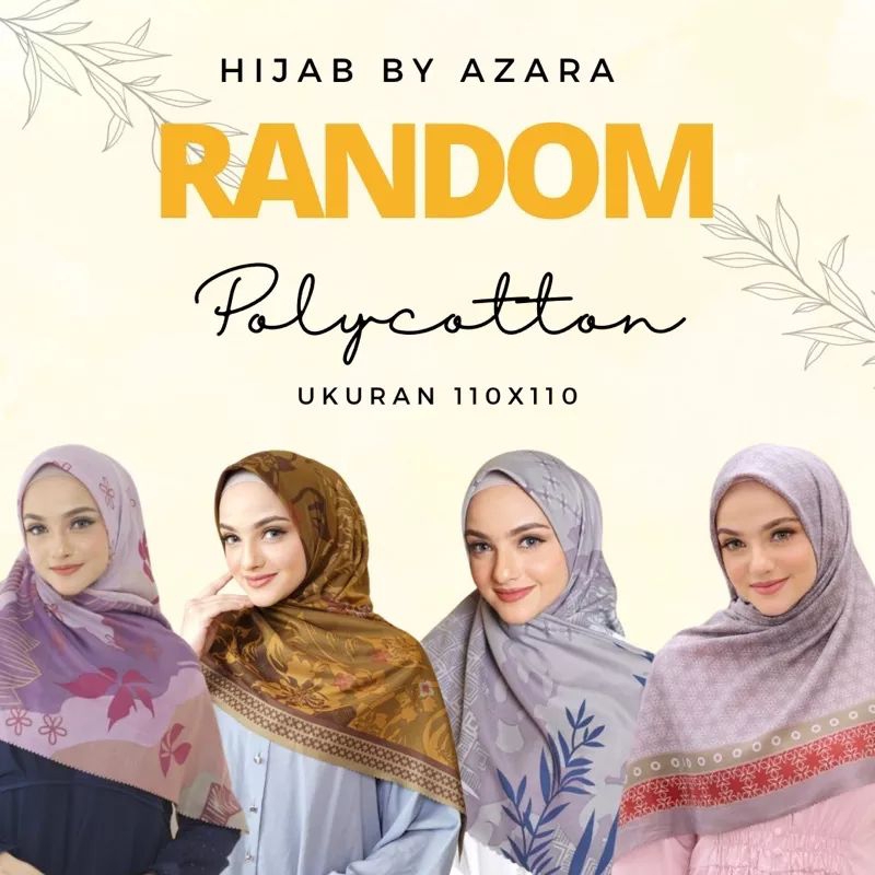 HIJAB SEGI EMPAT MOTIF AZZAHRA| HIJAB MOTIF SEGI EMPAT VOAL AZZAHRA | KERUDUNG SEGIEMPAT