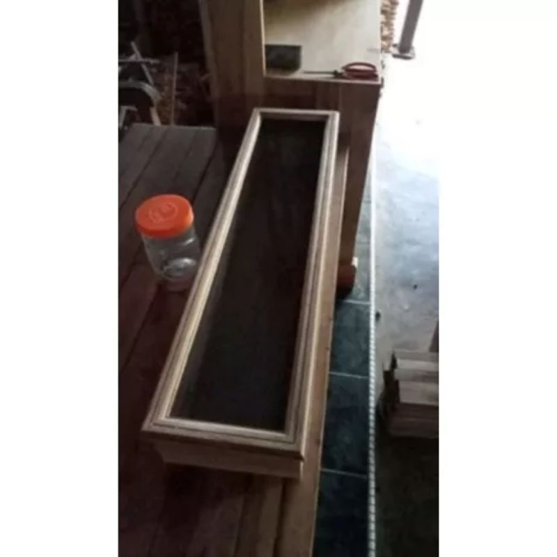 Loster Kayu Jati 60x20 masuk tembok 10cm + kawat nyamuk