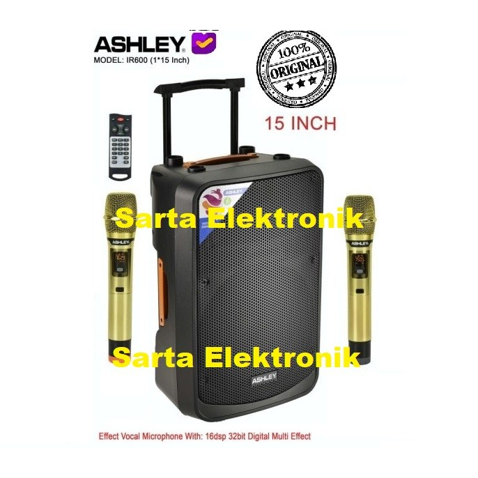 SPEAKER PORTABLE ashley 15 inch ashley IR600 / ashley IR 600 + bonus