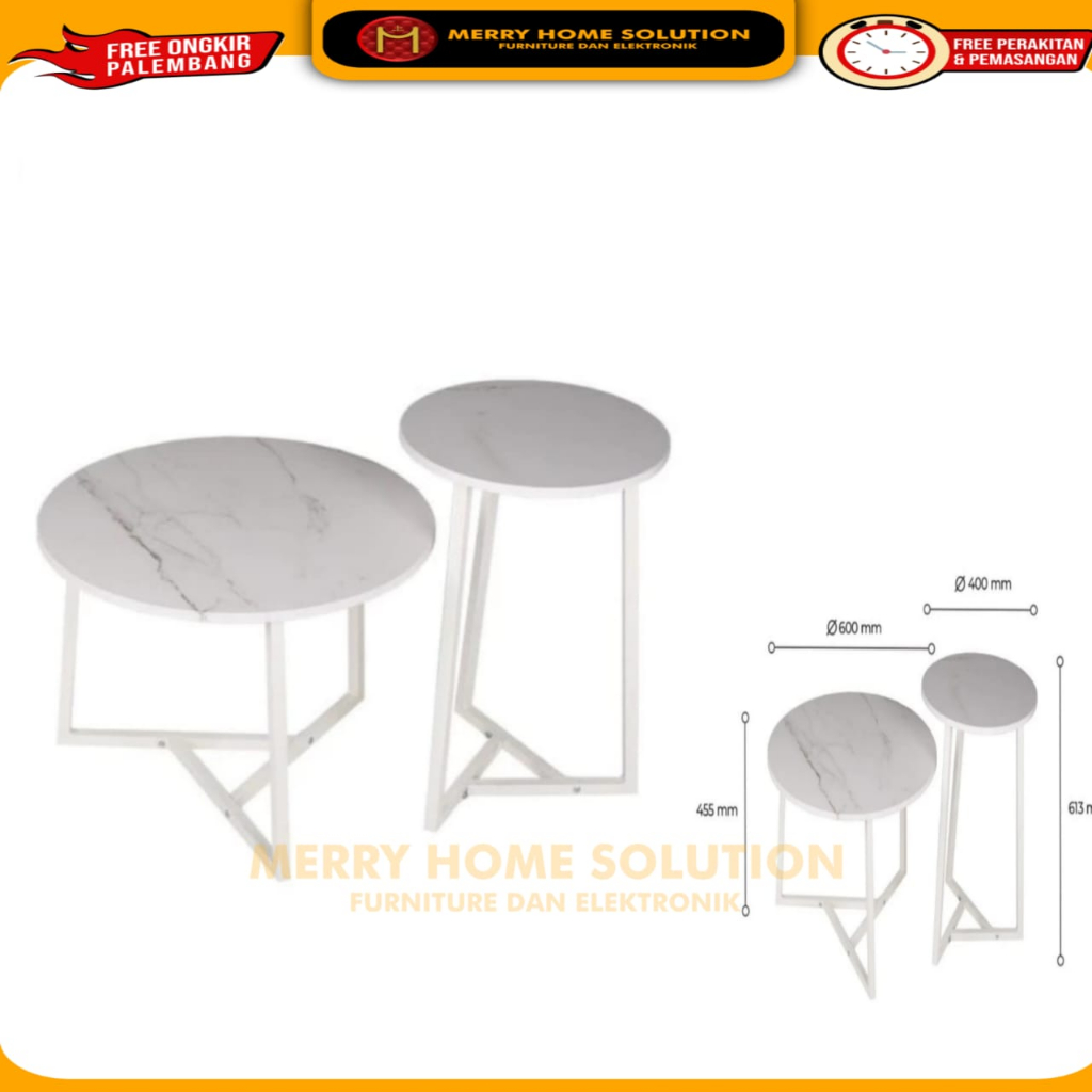 olympic CT Marble 02 meja tamu minimalis coffe table meja teras murah