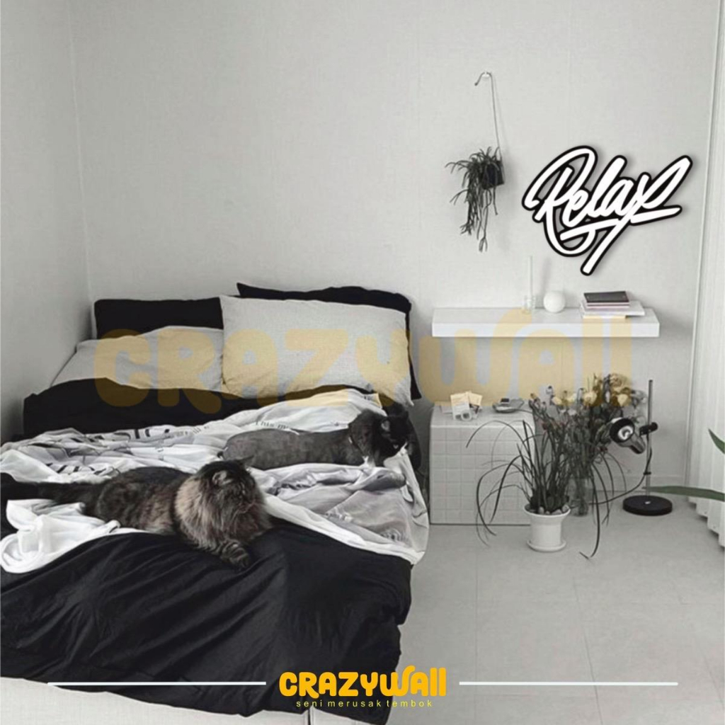 Hiasan dinding lettering “RELAX“ wall decor aesthetic kamar cewek kamar cowok