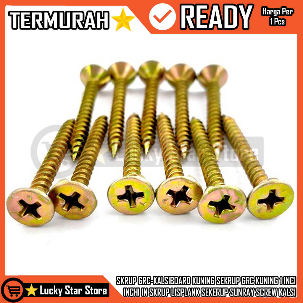 Skrup Grc Kalsiboard Kuning Sekrup In Inci Inchi Inchi Lisplank Sekerup Sunray Screw Kalsi Calci Boa