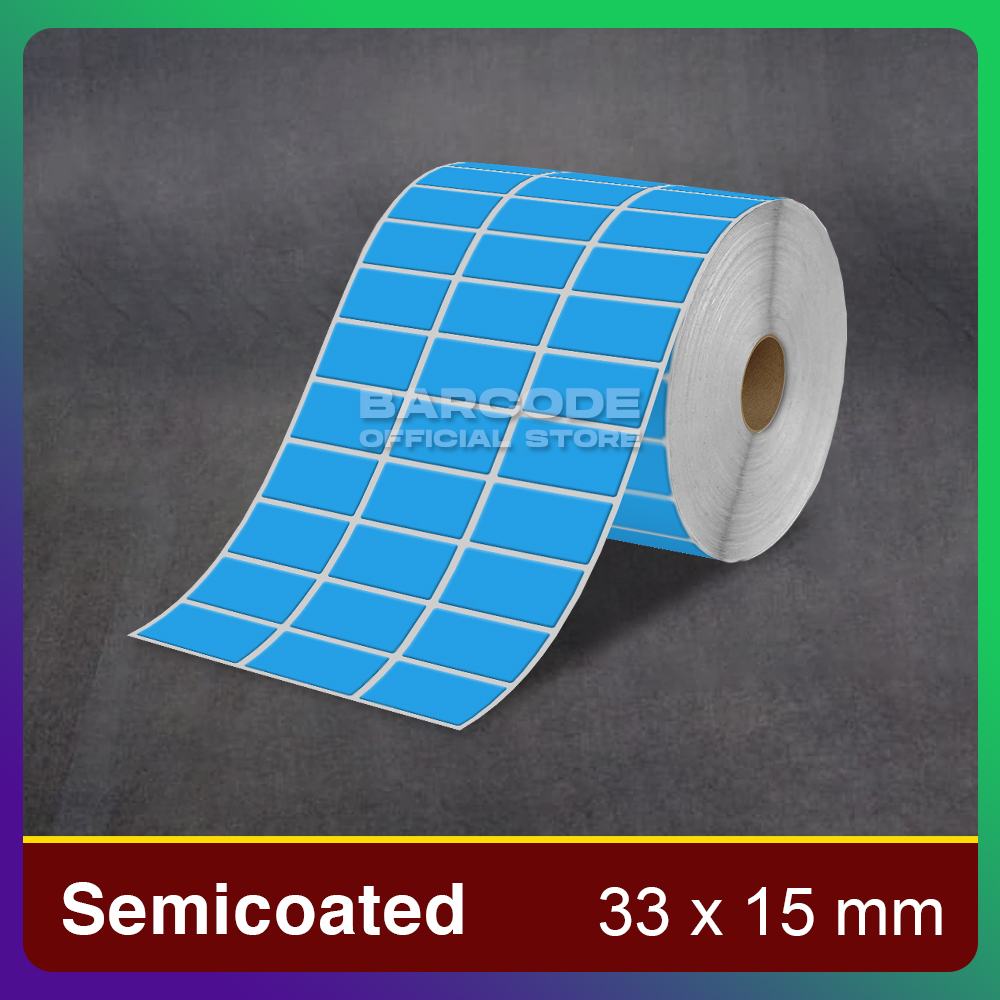 

Label Semicoated Biru 33 x 15 / 33x15 mm / 33x15mm Barcode 3 Line