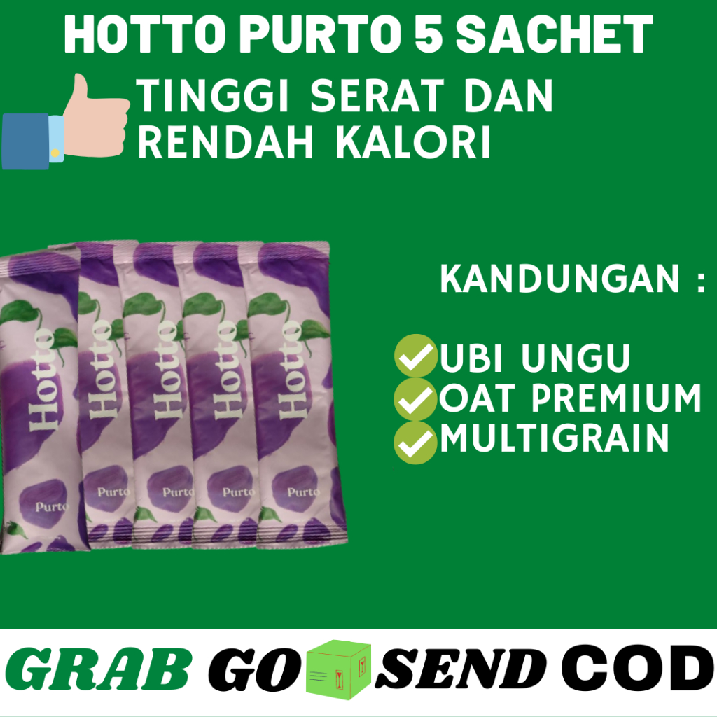 

Hotto Purto Multigrain Superfood Ubi Ungu Asli Original with Purple Potato Oat Minuman Serat 5 Sachet