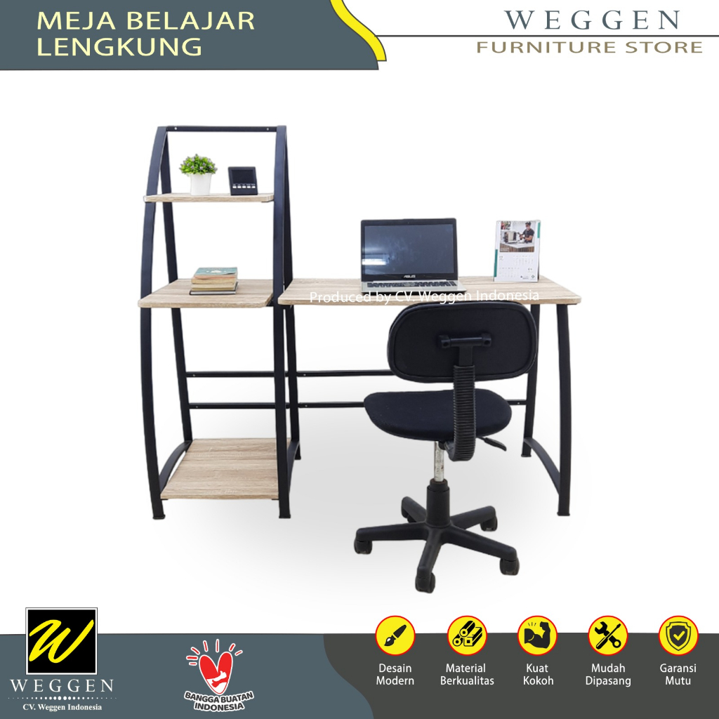 Meja Komputer Belajar Kerja Minimalis Modern [WEGGEN]