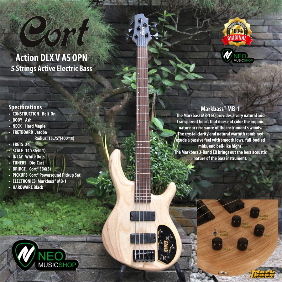 Cort Action DLX V AS OPN 5 Strings Active Electric Bass