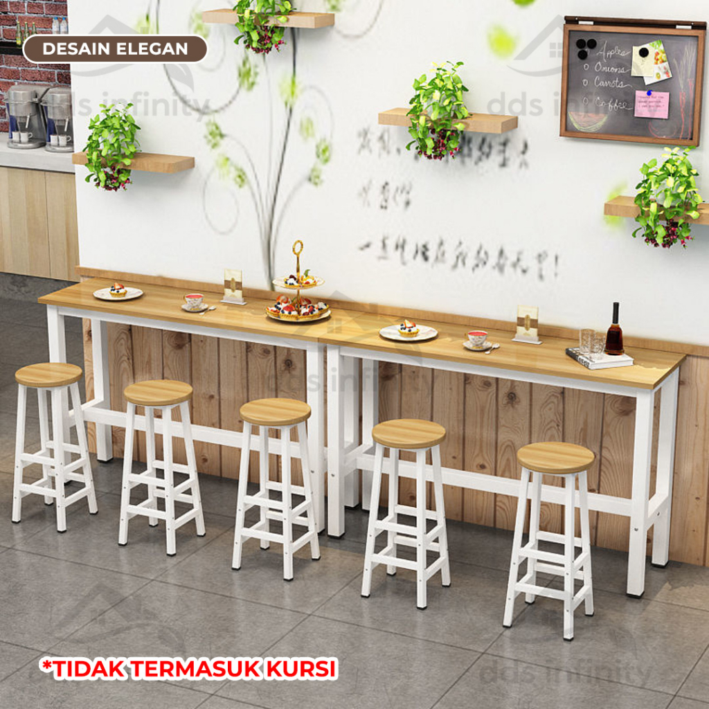 Meja Bar Minimalis Dapur Bambu Meja Makan Cafe Table