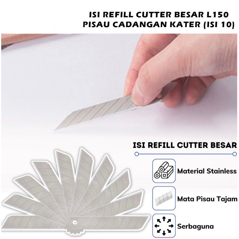 

ISI REFIL REFILL CUTTER BESAR 18mm ( isi 10pcs )