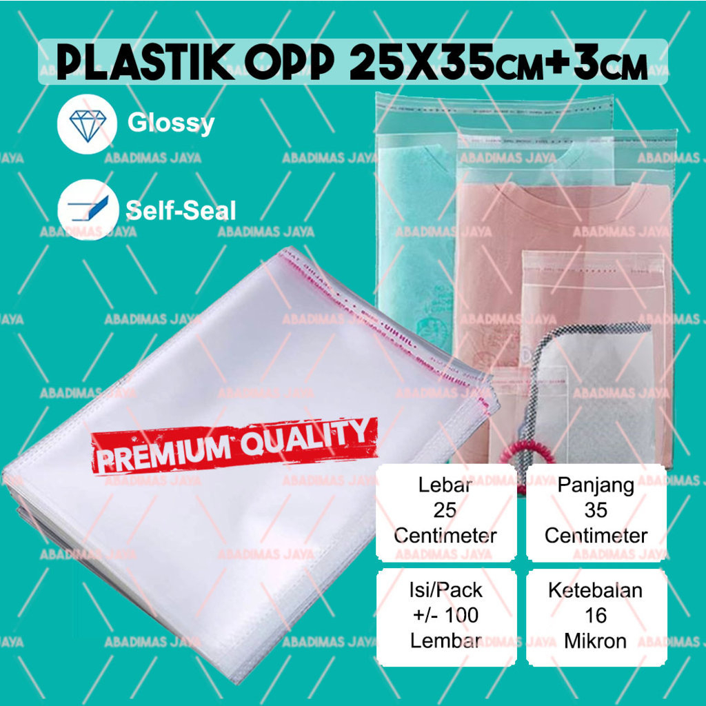 Plastik OPP Seal lem - OPP lem - OPP 25x35 - Plastik 16 mikron