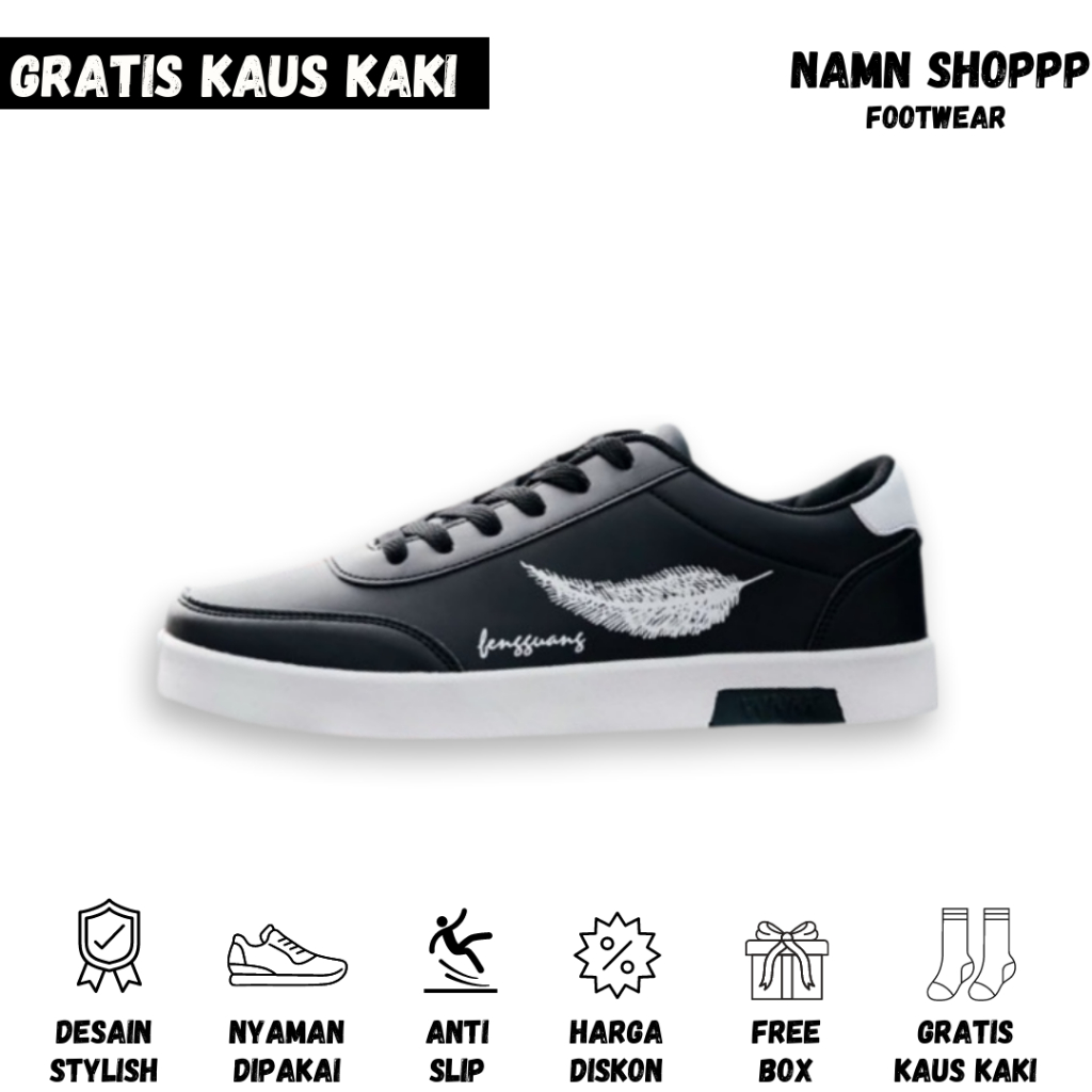 Sepatu Sneakers Fashion Sekolah Kuliah Outdoor Jalan Santai Kets Senji Daun tali kanvas converse Pri