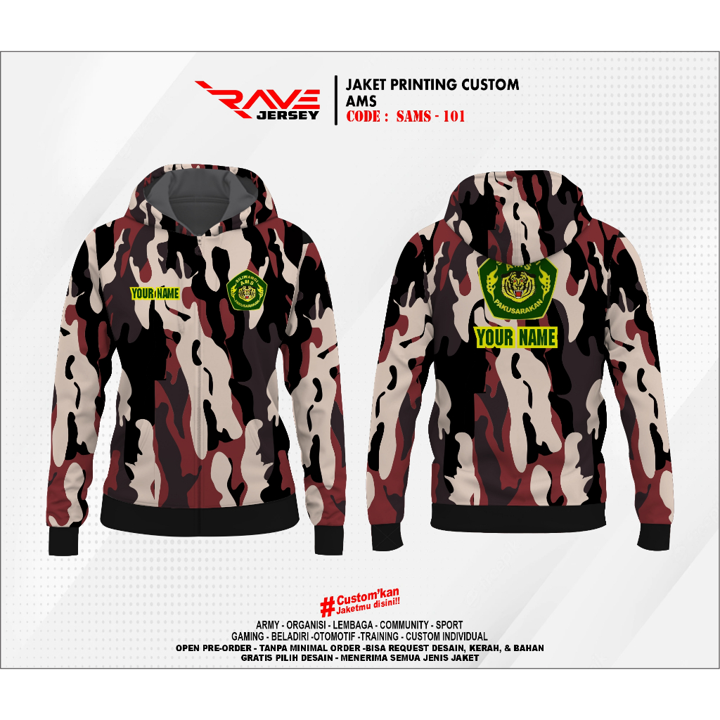 JAKET ANGKATAN MUDA SILIWANGI AMS FULL PRINTING SUBLIMATION CUSTOM (DESAIN SUKA SUKA)