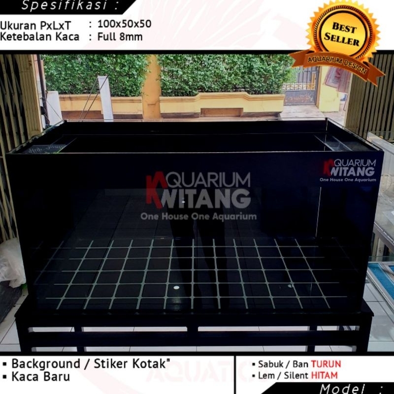 Aquarium 100x50x50 / Akuarium 100x50 Background Kotak / Aquarium Ikan Custom 100cm Murah /  Aquarium