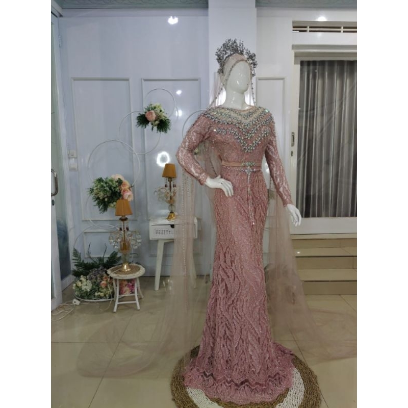 dress rose gold Z2/kebaya rose gold/kebaya pengantin