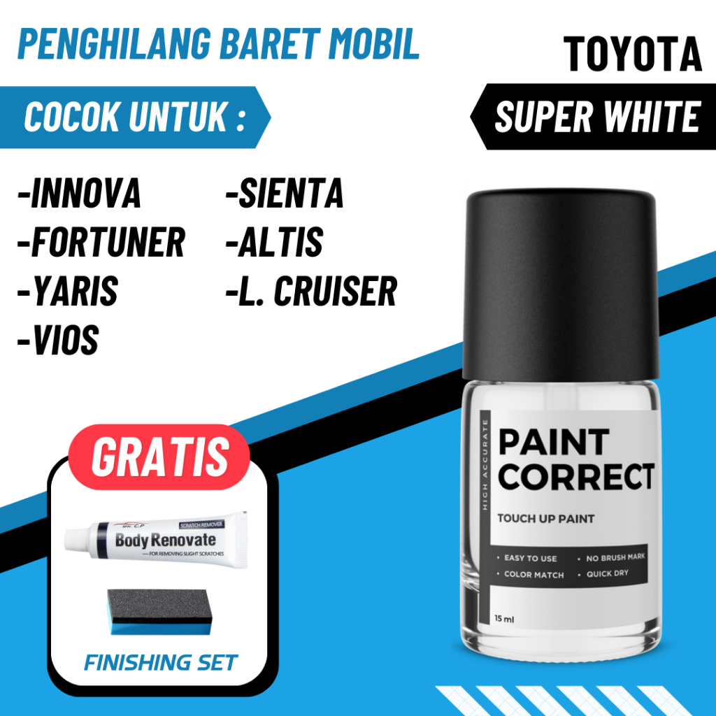 CAT OLES PENGHILANG BARET MOBIL TOYOTA SUPER WHITE
