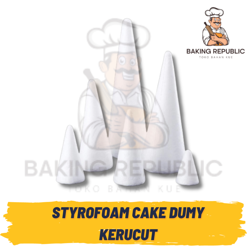 STYROFOAM KERUCUT | 1 PCS | ALL VARIAN UKURAN | GABUS KERUCUT | CAKE DUMMY
