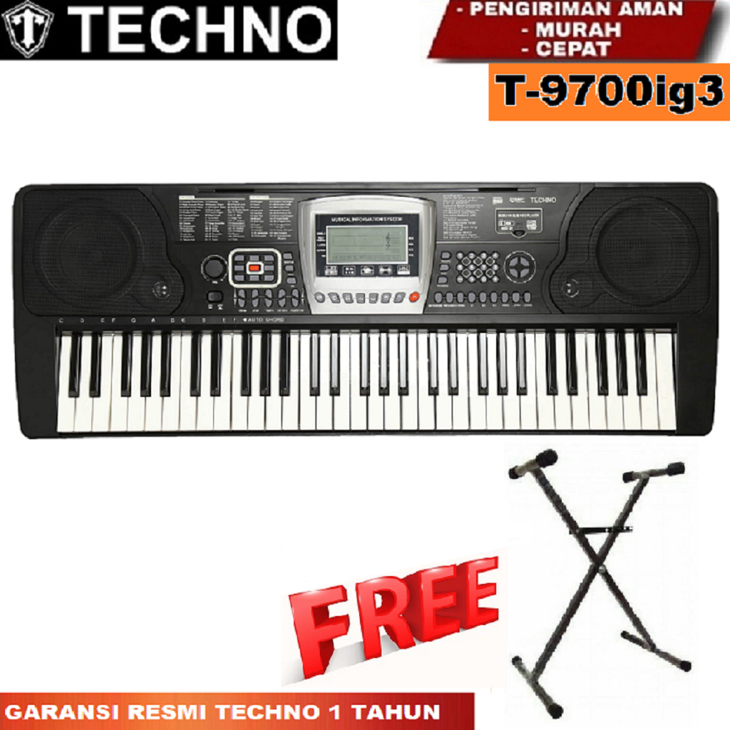 Keyboard Piano Techno T-9700IG3 Free Stand / Original / Garansi Resmi 1 Tahun