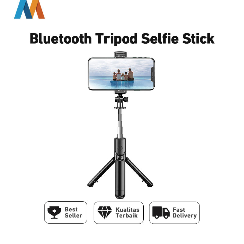 Mukava Tongsis Tripod 3in1 Remote Selfie Bluetooth R1 - Tongsis Bluetooth