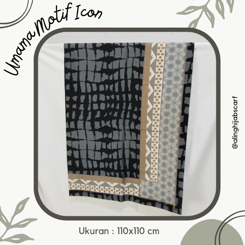 Hijab Segi empat Motif Umama/ Umama Voal Premium/ Umama Motif Icon