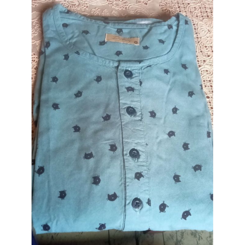 preloved ditsy cat teal size M