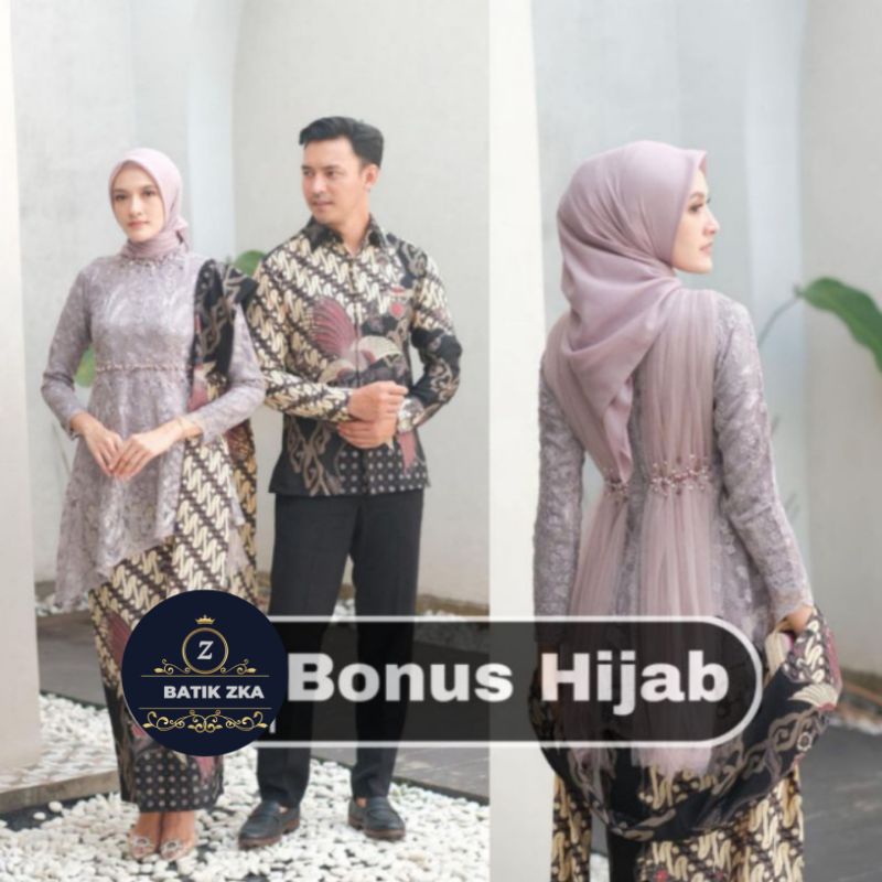 (ADA JUMBO) Couple Kebaya Zara Modern Kebaya Tunangan Lamaran Baju Wisuda Baju Batik Couple Kondanga