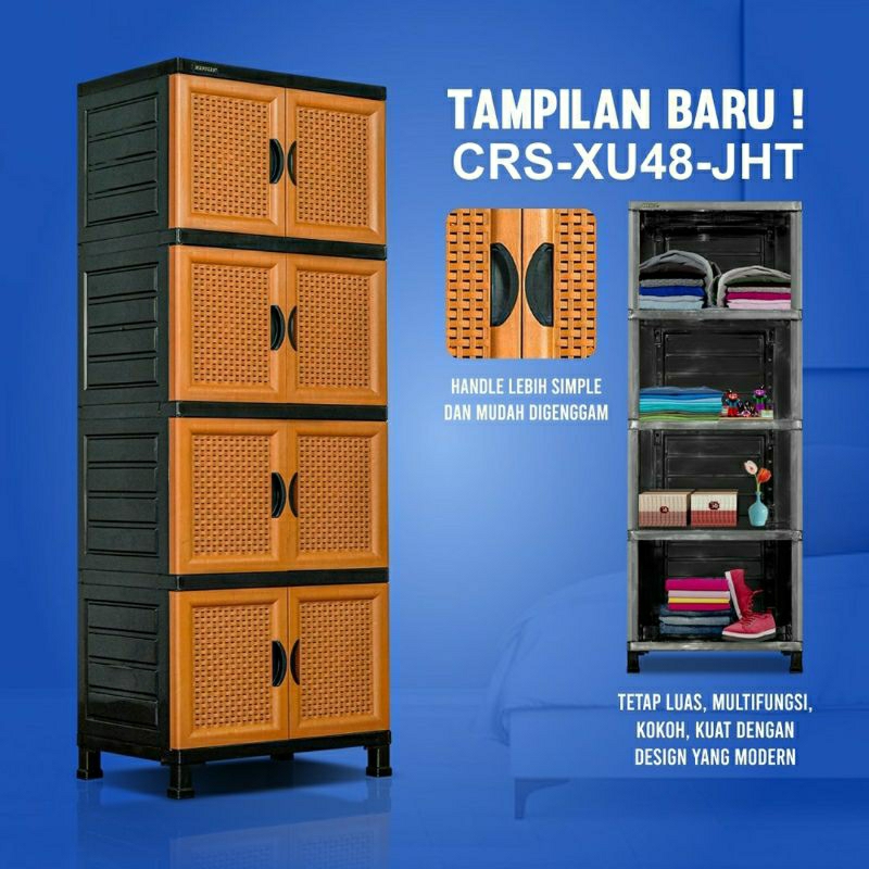 napolly lemari plastik crs xu48 jht / napolly lemari plastik 4 susun / lemari plastik napolly motip 