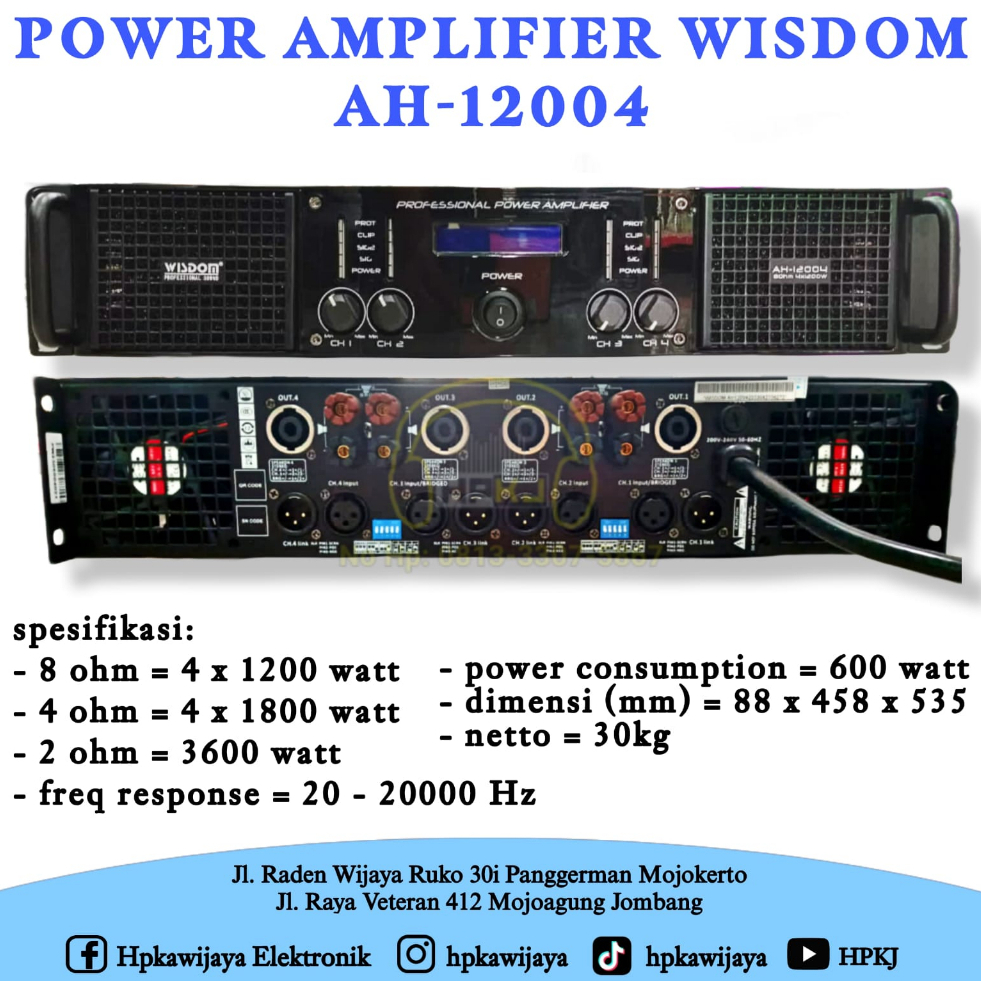 POWER AMPLIFIER WISDOM AH-12004 Power Ampli Wisdom AH12004 AH 12004