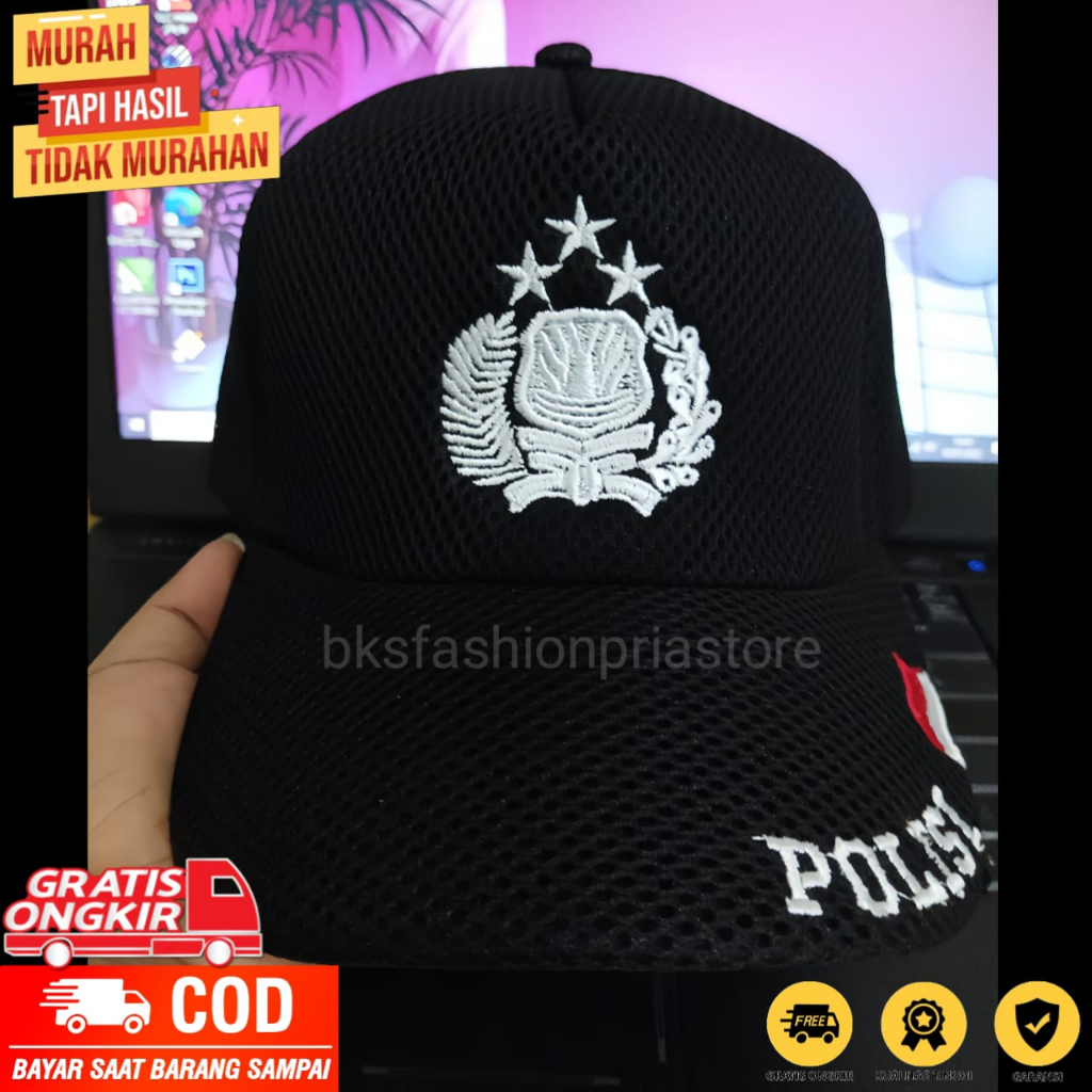 TOPI POLISI PUTIH / TOPI JARING PRIA / TOPI POLISI / TERMURAH