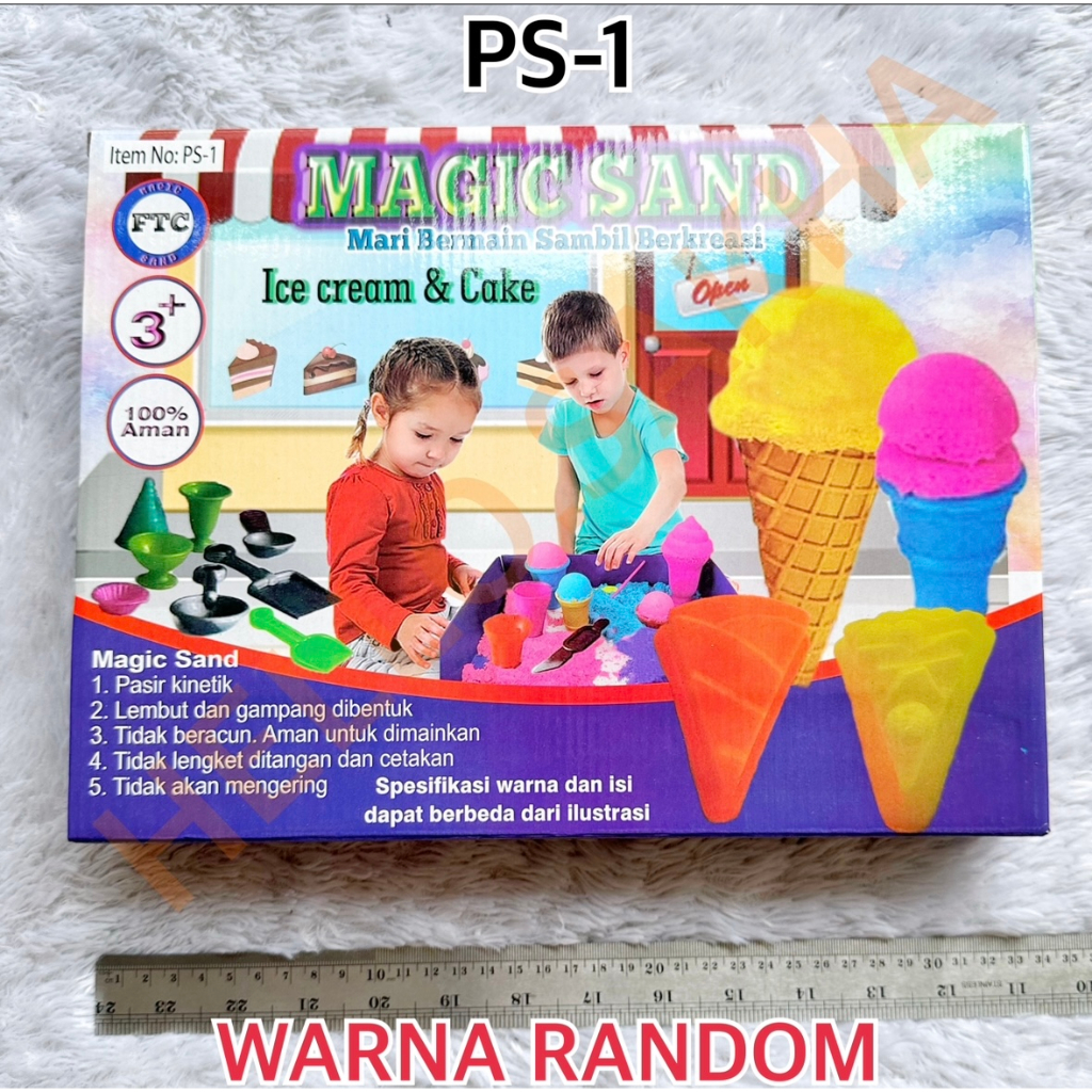 MAINAN PS-1 MAGC SAND ICE CREAM &amp; CAKE ES KRIM MAIN PASIR PASIRAN SENSORIK MOTORIK SENSORY KASAR HALUS ANAK EDUKASI