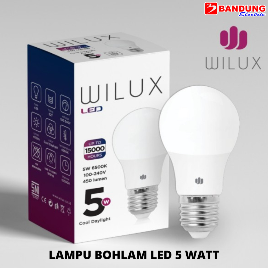 Lampu Bohlam LED WILUX 5 Watt Putih - Kuning