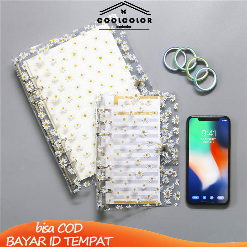 

COD❤️A6 kecil daisy ins soft shell transparan daun kecil notebook buku pegangan pvc segar kecil Fashion Wanita Korea Aksesoris Murah Import