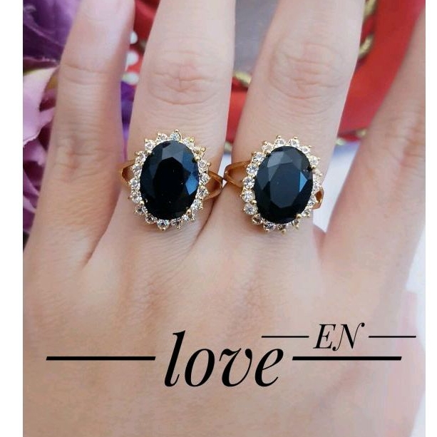 Cincin Xuping batu Hitam permata gold 278