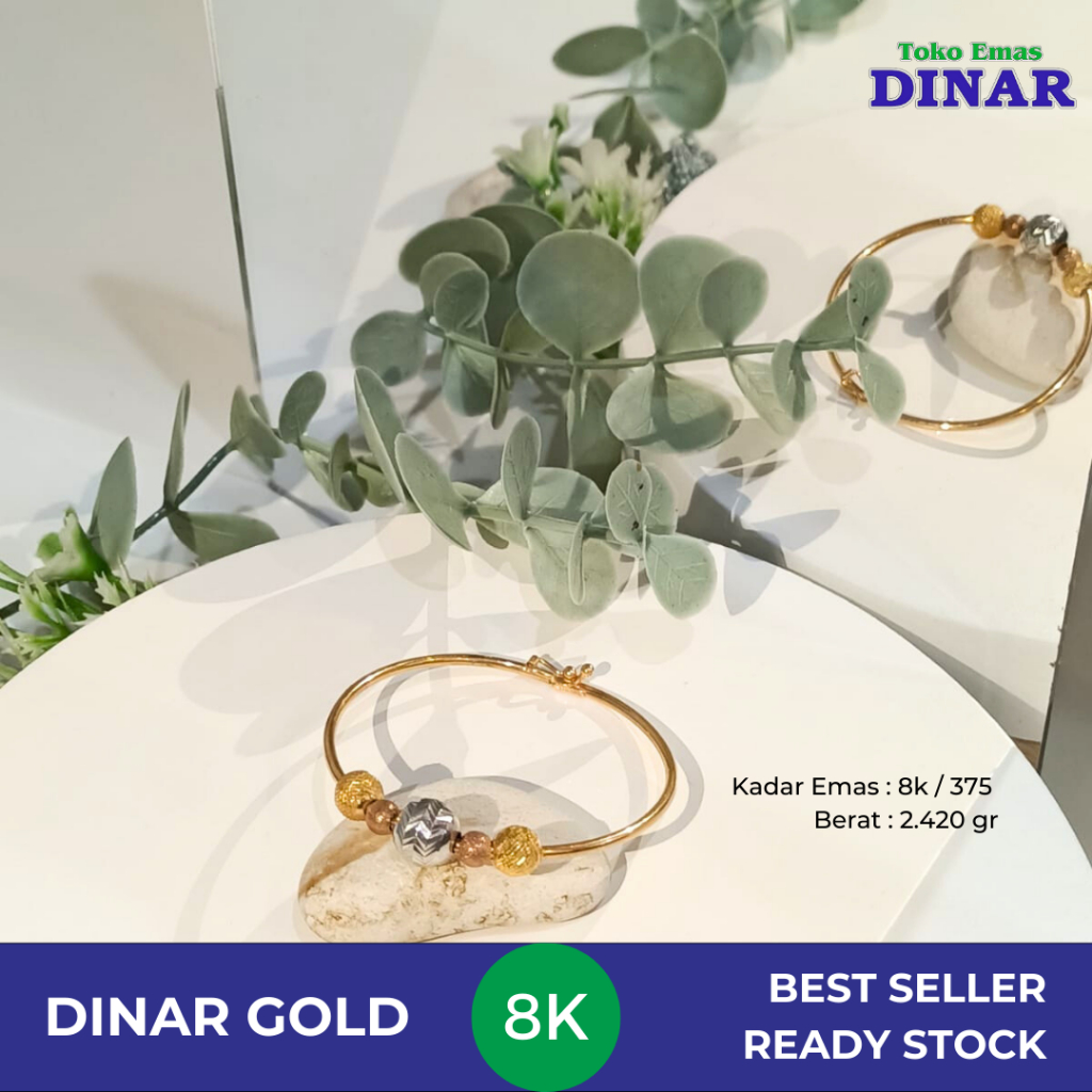 GELANG KOLONG ANAK 2D - EMAS MUDA - KADAR 8K/375