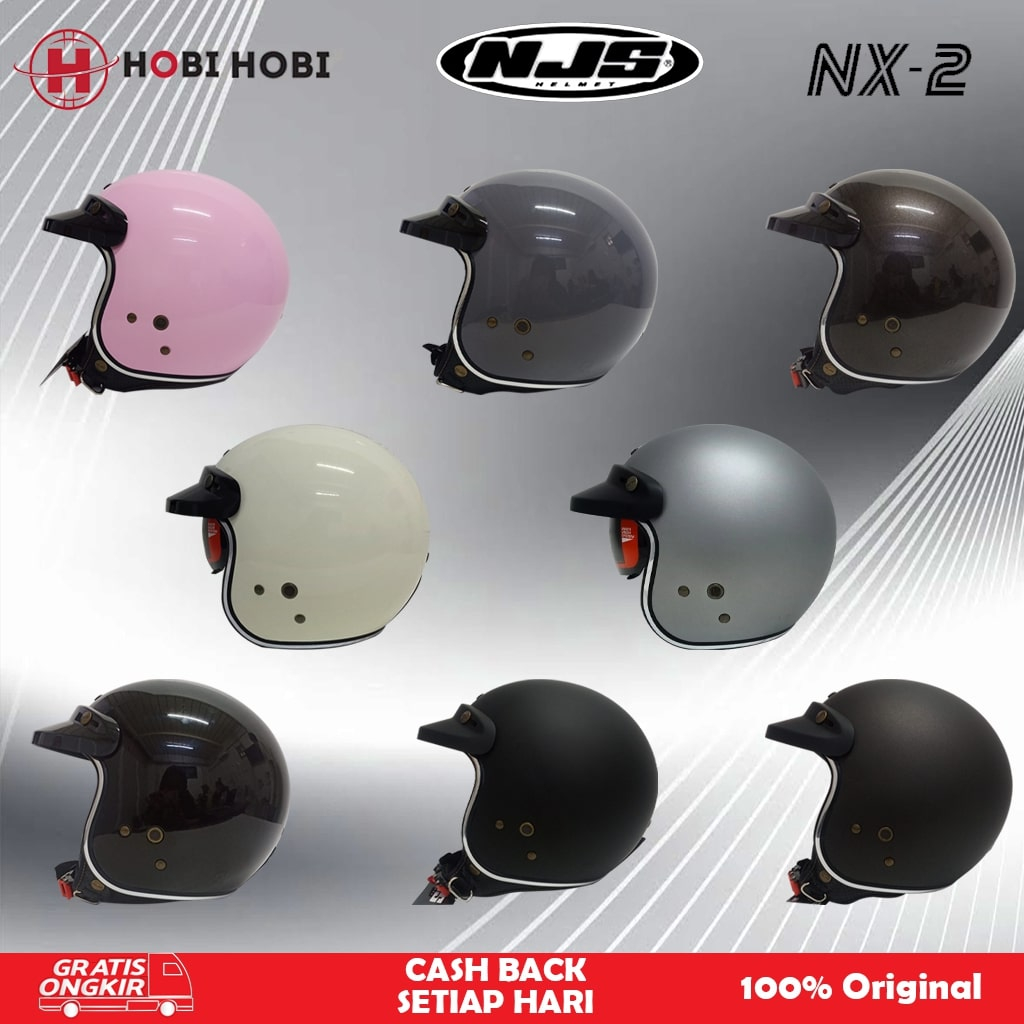NJS NX-2 SOLID HELM RETRO HELM NJS NX2 RETRO BOGO