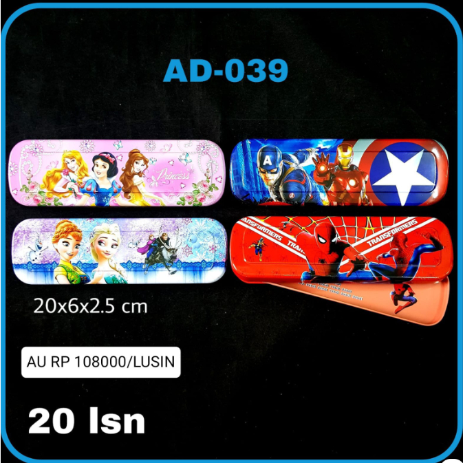 

Kotak Pensil Besi Motif Avengers Princess AD-039 / Tempat Pensil / Pencil Case Besi Motif AD-039