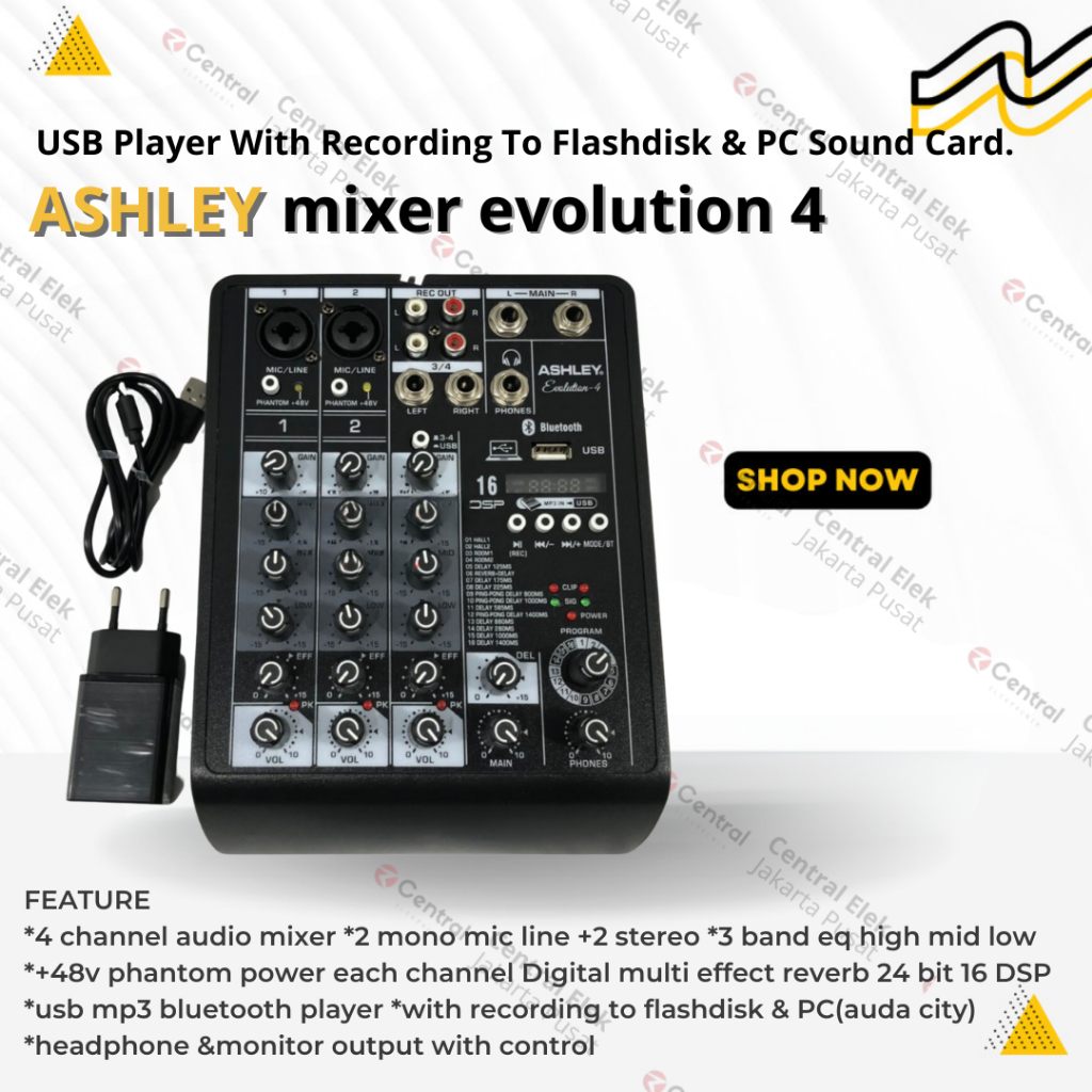 Mixer Audio Ashley evolution4 / evolution 4 4channel Bluetooth