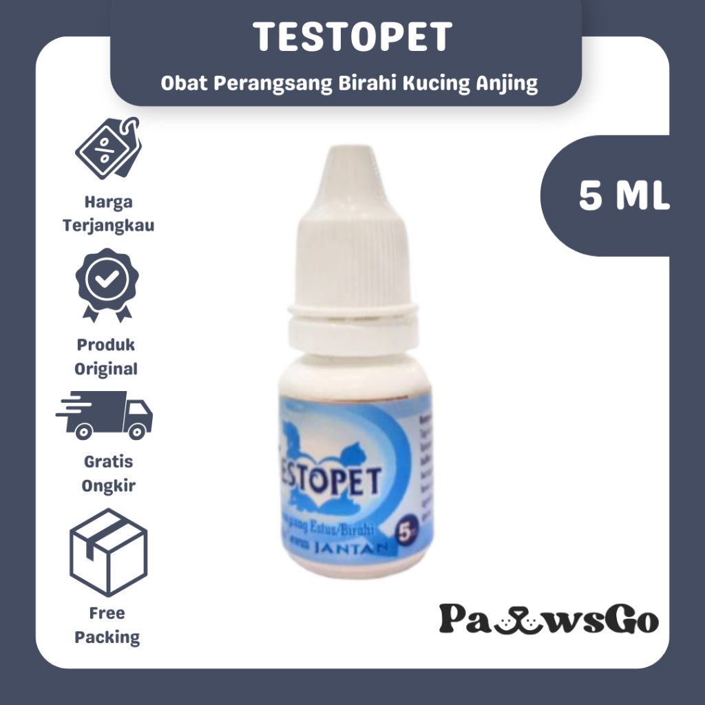Testopet 5ml - Obat Perangsang Birahi Kucing - Obat Perangsang Birahi Anjing - BTM