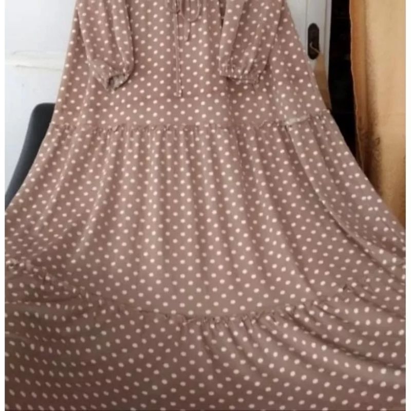 Gamis Polkadot Busui Remaja  bahan rayon Premium Dress Polkadot