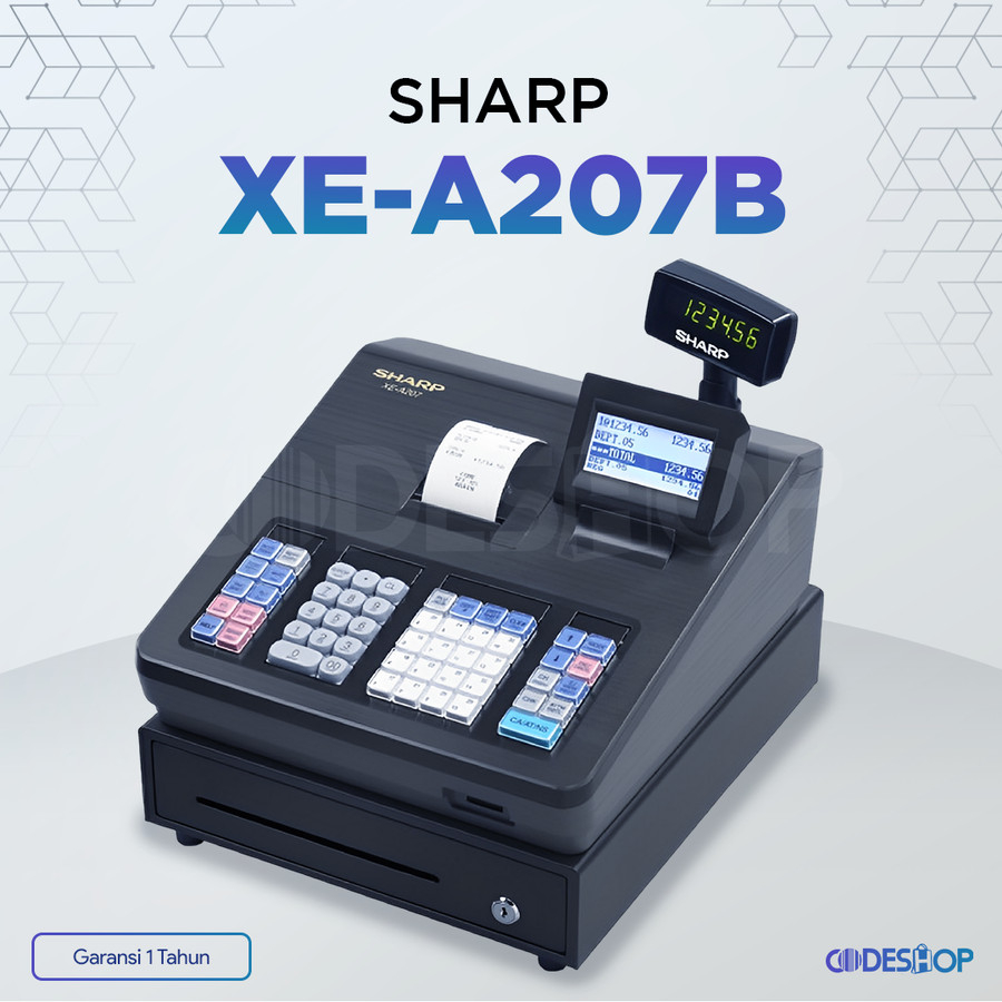 SHARP XE-A207B Cash Register Mesin Kasir Restoran (Black)