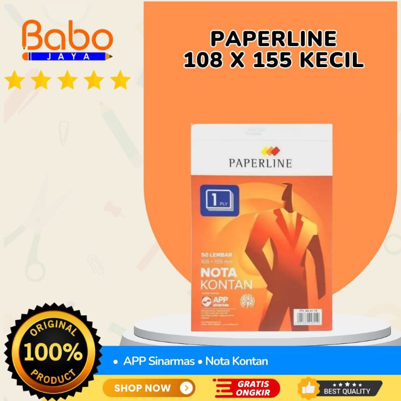 

BABO JAYA Nota Paperline 1Ply , Nota Kontan 1 Rangkap , Nota Pembelian