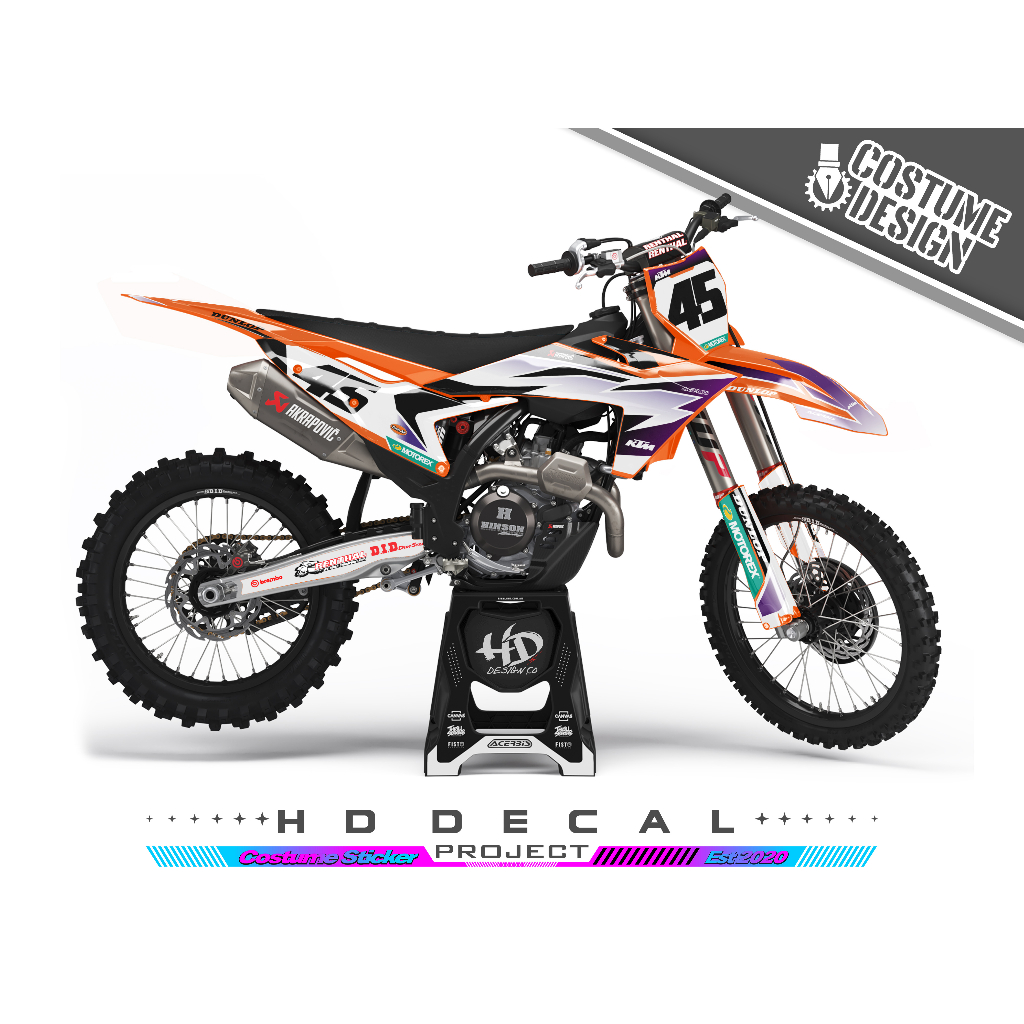 DECAL STICKER KTM SXF450/250, SX125, SX250 & SX300 2023 COSTUME DESIGN 02