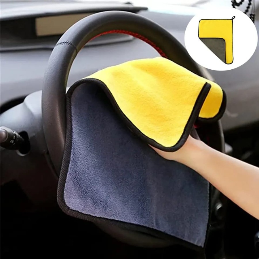1Lusin Kain Lap Microfiber Mobil Motor Meja Kaca Handuk Cuci Tangan